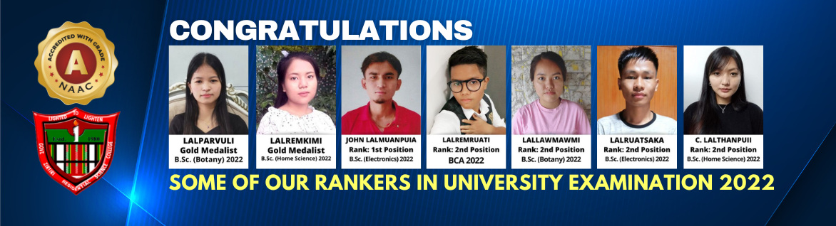Congratulations to Rankers in Mizoram University 2022