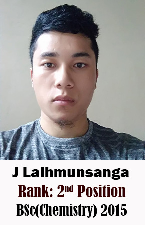 J Lalhmunsanga, 2nd Rank, Chemistry, 2015