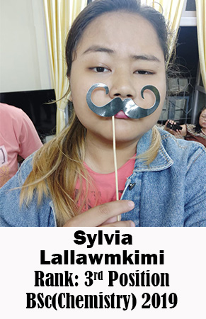 Sylvia Lallawmkimi, 3rd Rank, Chemistry, 2019